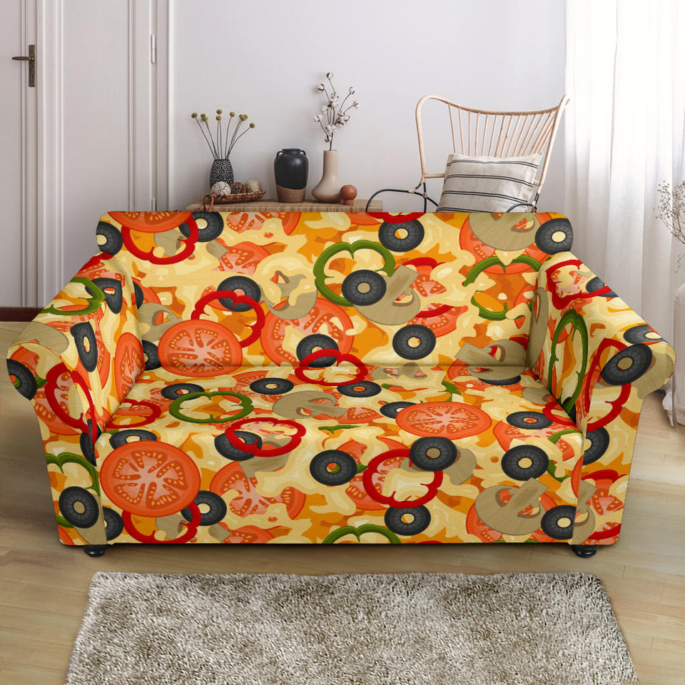 Pizza Texture Pattern Loveseat Couch Slipcover