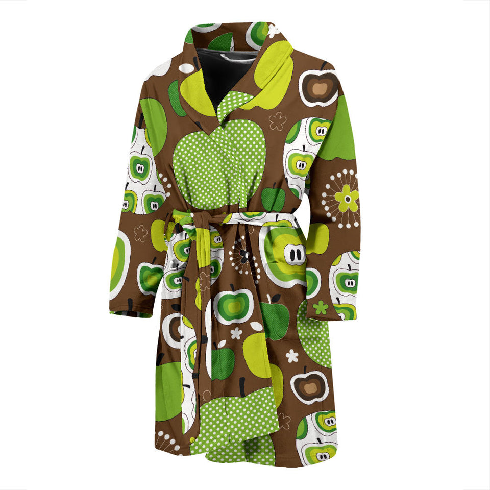 Green Apple Pattern Men Bathrobe