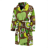 Green Apple Pattern Men Bathrobe