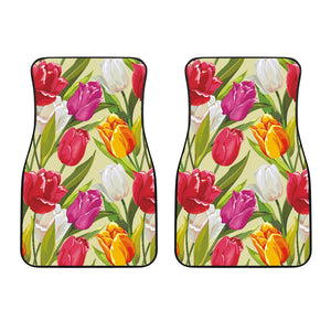 Colorful Tulip Pattern Front Car Mats