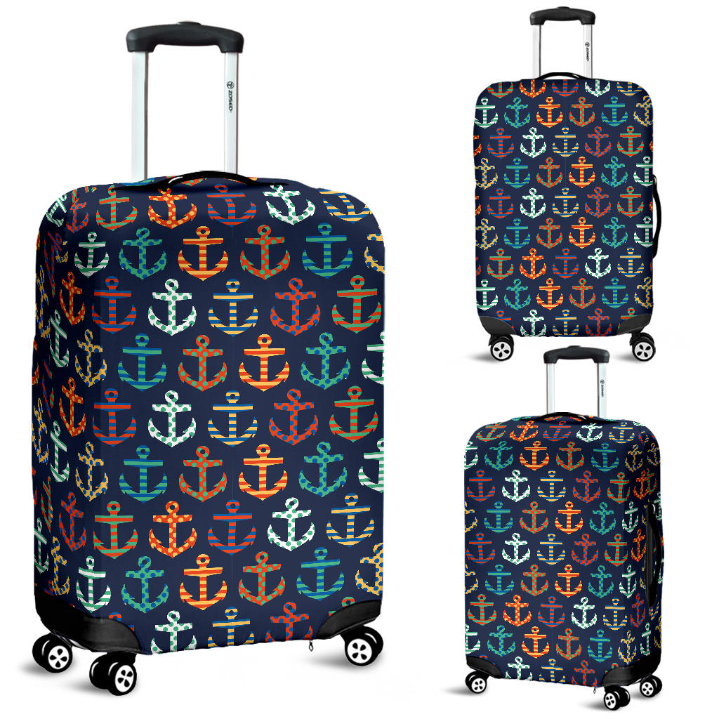 Colorful Anchor Dot Stripe Pattern Luggage Covers