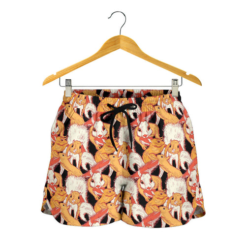 Squirrel Pattern Print Design 04 Women Shorts