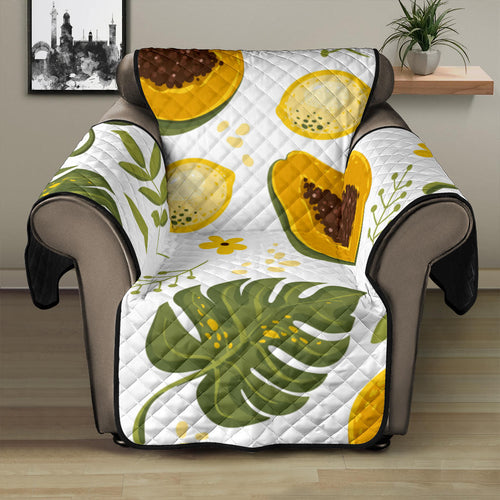 Papaya Leaves Flower Pattern Recliner Cover Protector