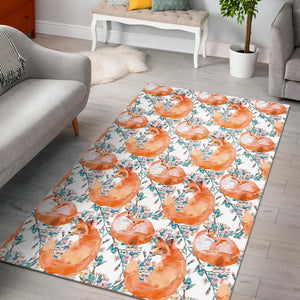 Fox Water Color Pattern Area Rug