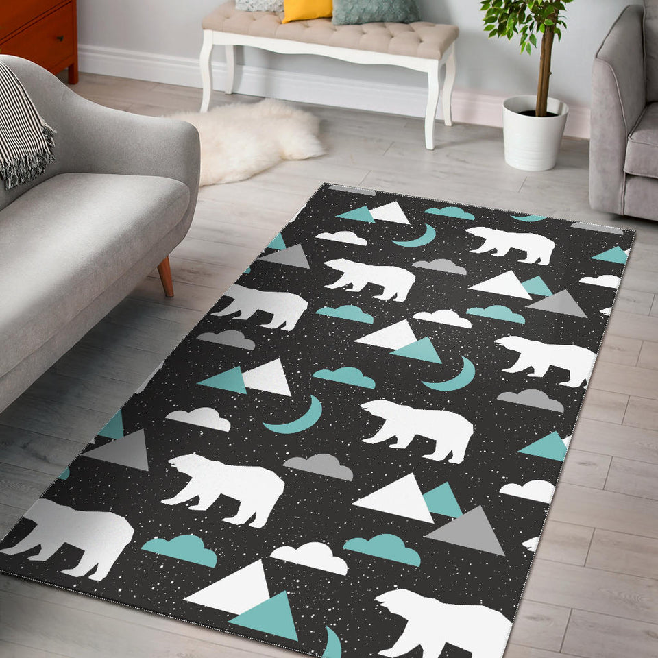 Polar Bear Moon Pattern Area Rug