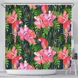 Parrot Leaves Pattern Shower Curtain Fulfilled In US