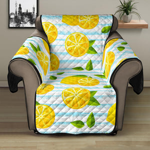 Lemon Pattern Stripe Background Recliner Cover Protector