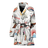 Sushi Japanese Pattern Women Bathrobe