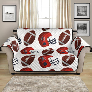 American Football Ball Red Helmet Pattern Loveseat Couch Cover Protector