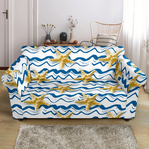 Starfish Pattern Loveseat Couch Slipcover