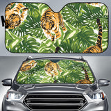 Bengal Tiger Pattern leaves Car Sun Shade