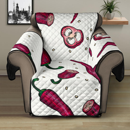 Red Chili Pattern background Recliner Cover Protector