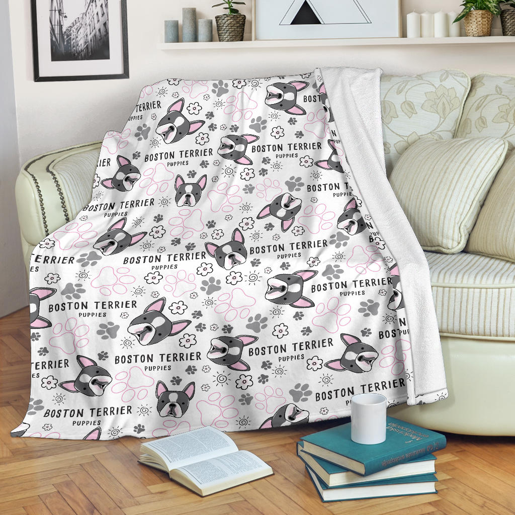 Boston Terrier Pattern Premium Blanket