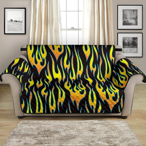 Flame Fire Pattern Background Loveseat Couch Cover Protector