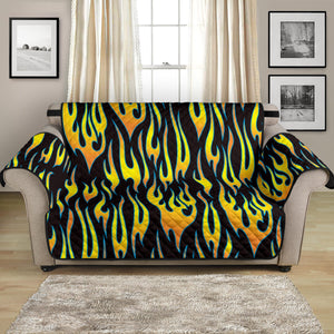 Flame Fire Pattern Background Loveseat Couch Cover Protector