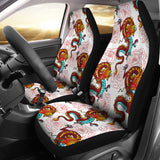Red Dragon Hibiscus Pattern Universal Fit Car Seat Covers