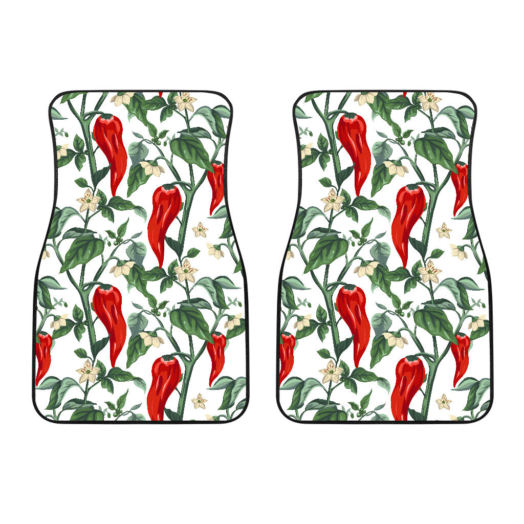 Chili Leaves Flower Pattern Front Car Mats