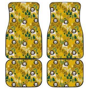 Lion Pattern Print Design 01 Front and Back Car Mats