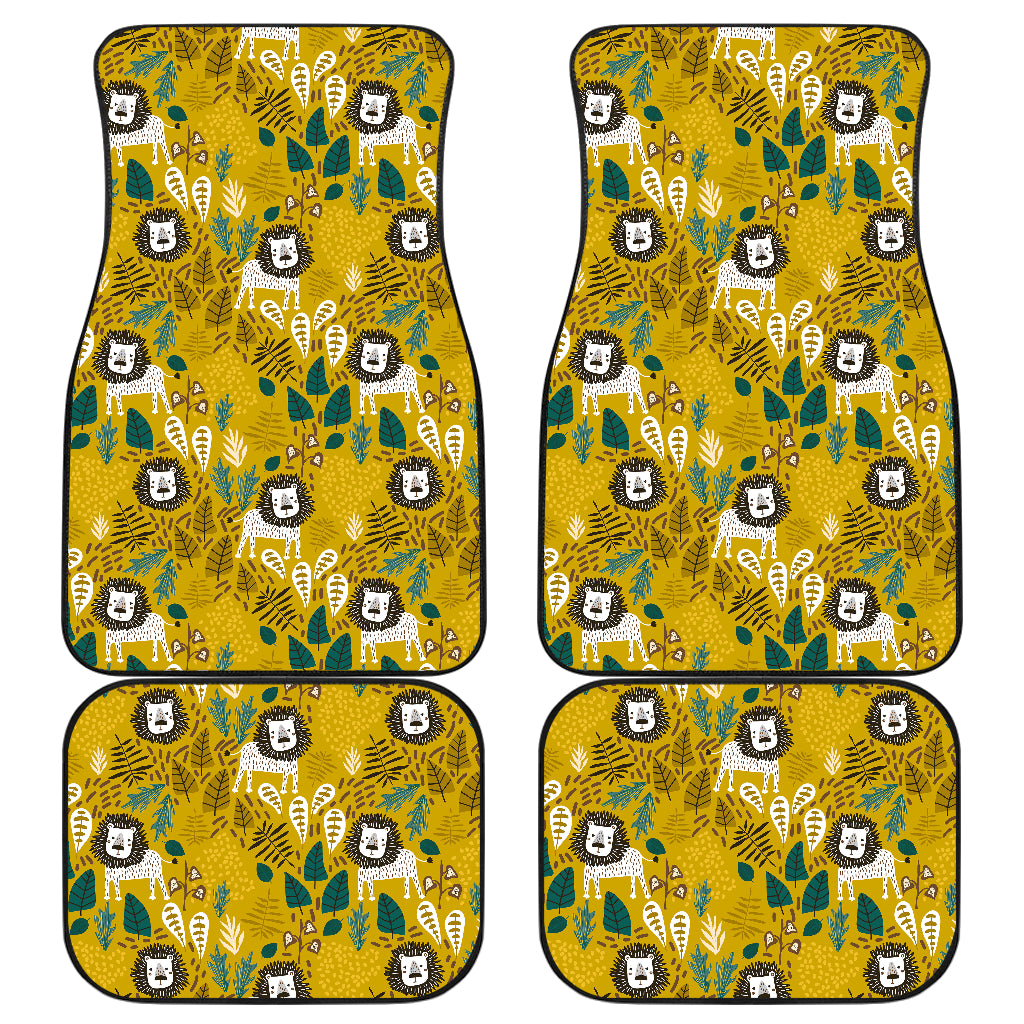 Lion Pattern Print Design 01 Front and Back Car Mats