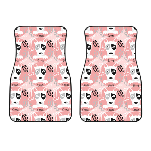 Bull Terrier Pattern Print Design 03 Front Car Mats