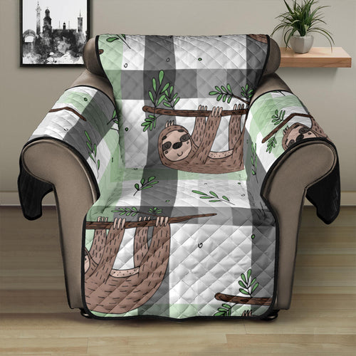 Sloth Pattern Stripe Background Recliner Cover Protector