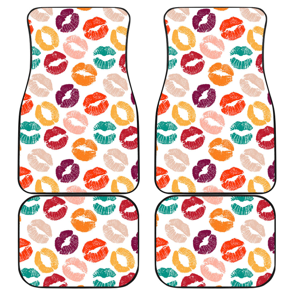 Lips Pattern Print Design 03 Front and Back Car Mats