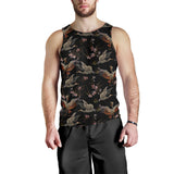 Japanese Crane Pattern Background Men Tank Top