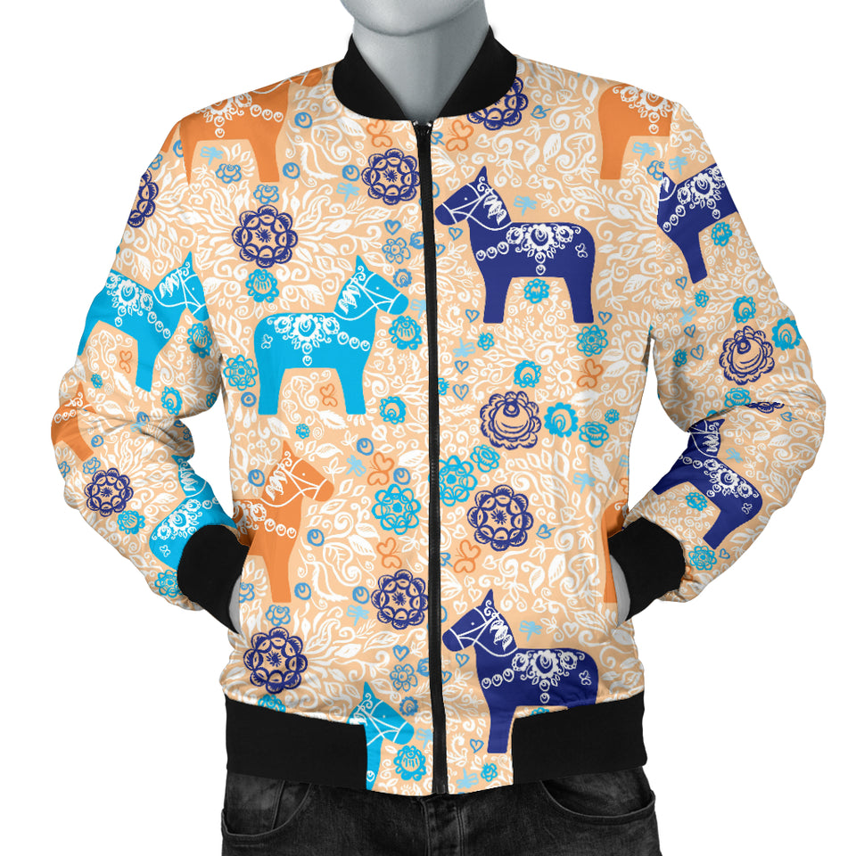 Cute Horse Pattern Men Bomber Jacket