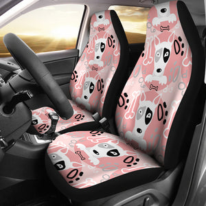 Bull Terrier Pattern Print Design 03 Universal Fit Car Seat Covers