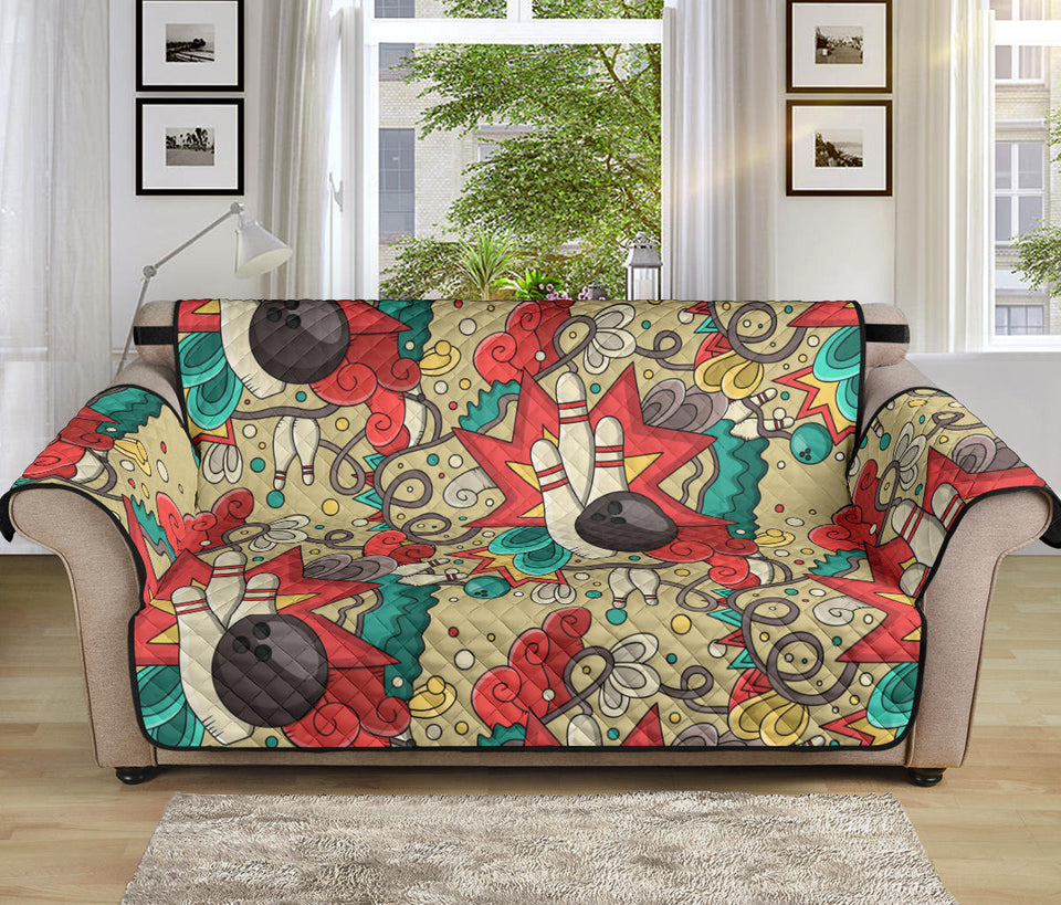 Bowling Pattern Background Sofa Cover Protector