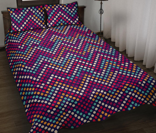 Zigzag Chevron Pokka Dot Aboriginal Pattern Quilt Bed Set