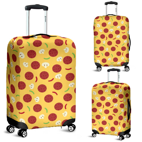 Pizza Salami Mushroom Texture Pattern Luggage Covers