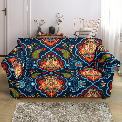 Indian Traditional Pattern Loveseat Couch Slipcover