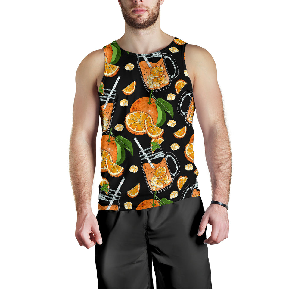 Orange Ice Orance Juice Pattern Men Tank Top