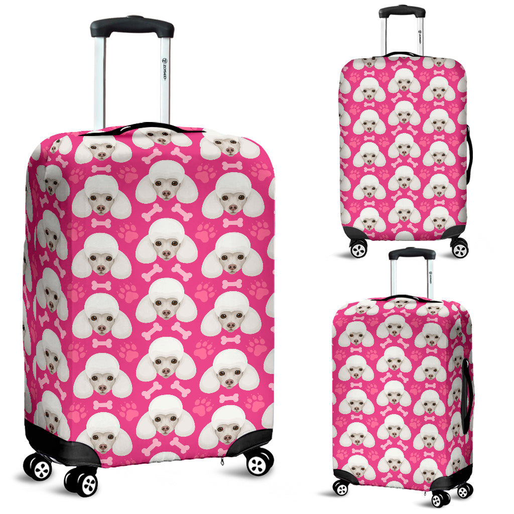 Poodle Pattern Pink background Luggage Covers