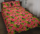 Grapefruit Leaves Pattern Quilt Bed Set