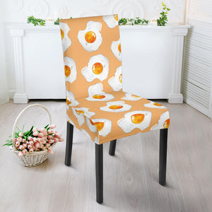 Fried Eggs Pattern Print Design 01 Dining Chair Slipcover