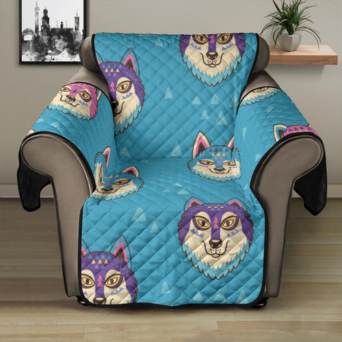 Siberian Husky Head Pattern Recliner Cover Protector