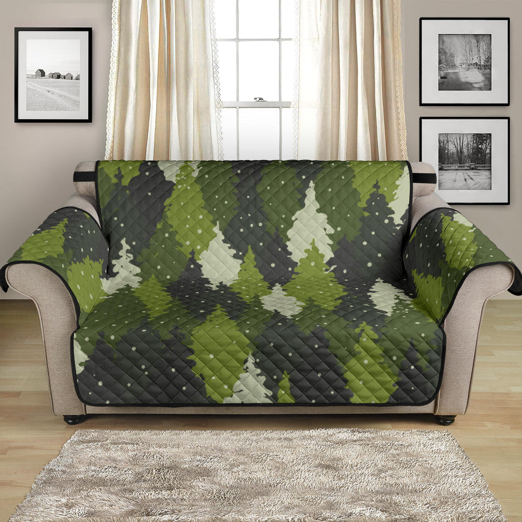 Christmas Tree Camo Pattern Loveseat Couch Cover Protector