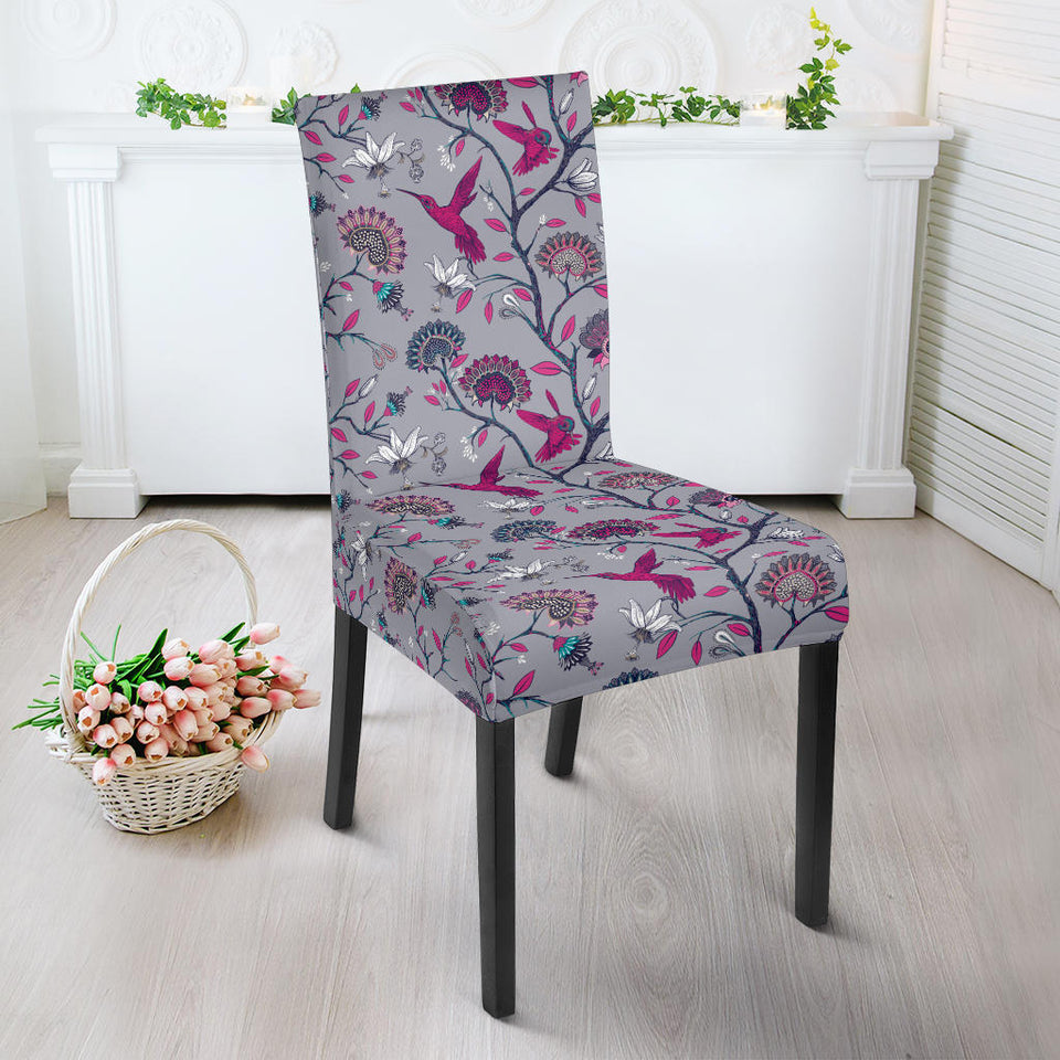 Hummingbird Pattern Print Design 04 Dining Chair Slipcover