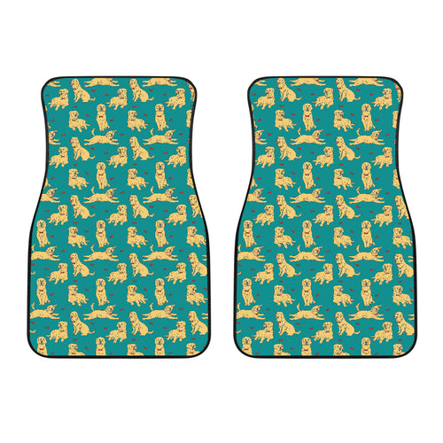 Golden Retriever Pattern Print Design 05 Front Car Mats