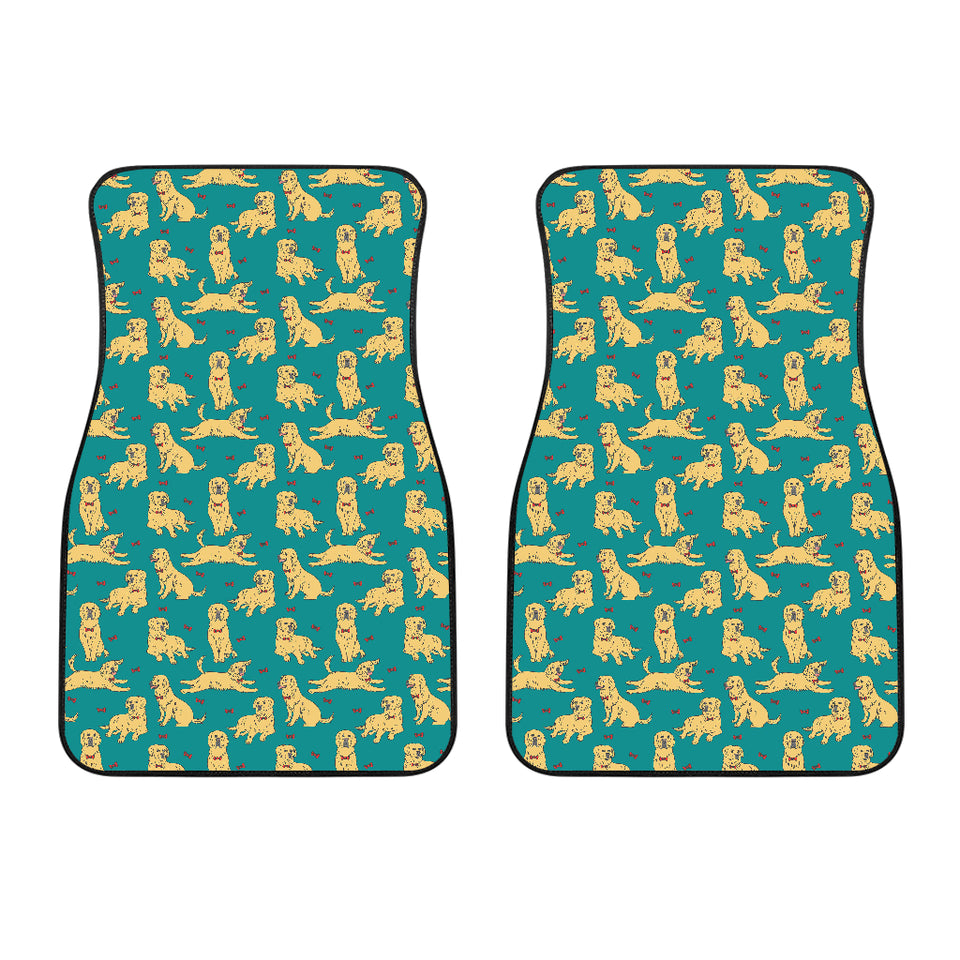 Golden Retriever Pattern Print Design 05 Front Car Mats