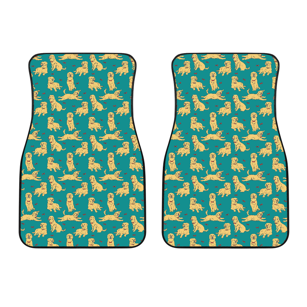 Golden Retriever Pattern Print Design 05 Front Car Mats