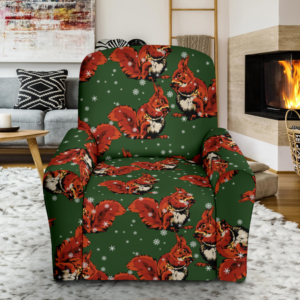 Squirrel Pattern Print Design 03 Recliner Chair Slipcover