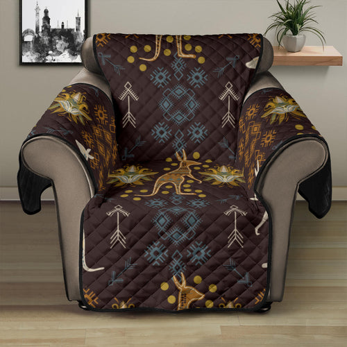 Kangaroo Aboriginal Theme Pattern  Recliner Cover Protector