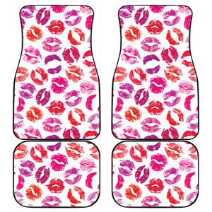 Lips Pattern Print Design 04 Front and Back Car Mats