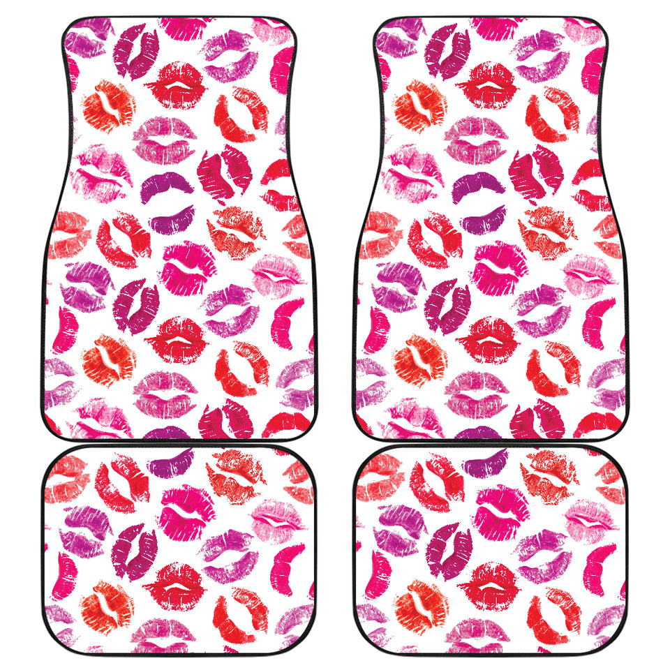 Lips Pattern Print Design 04 Front and Back Car Mats