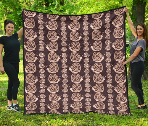 Snail Pattern Print Design 03 Premium Quilt