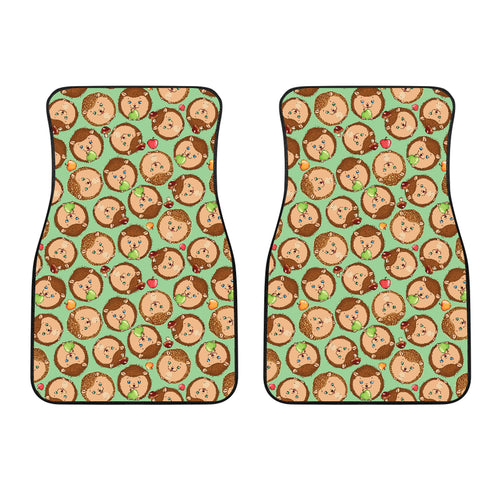 Hedgehog Pattern Print Design 01 Front Car Mats