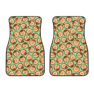 Hedgehog Pattern Print Design 01 Front Car Mats